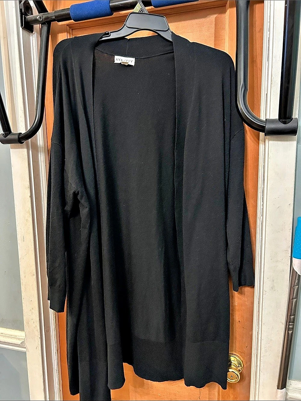 AVA & VIV Longline Cardigan in Black Size 3X Like New
